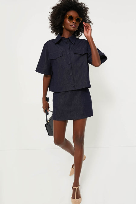 Navy Denim Taryn Mini Skirt