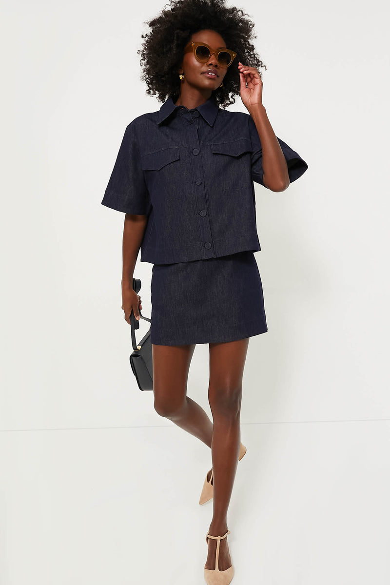 Navy Denim Taryn Mini Skirt