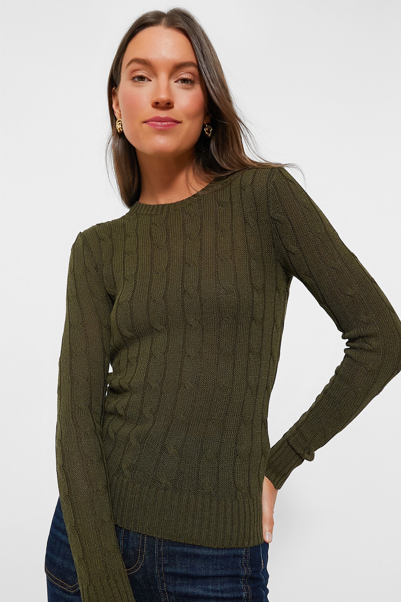 Green olive sweater hotsell