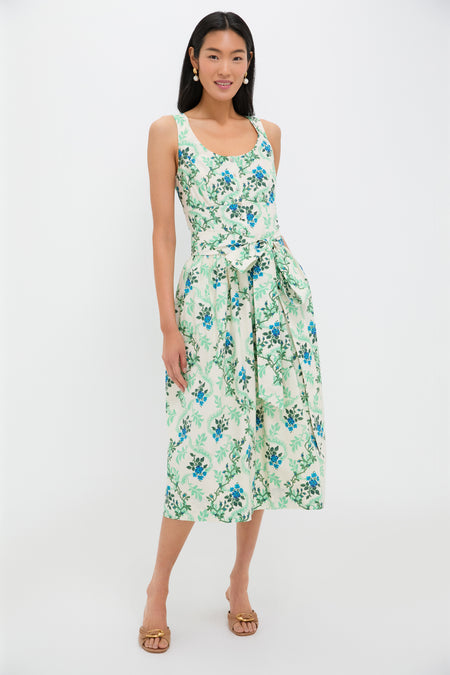 Cerulean Vine Cotton Poplin Sophie Dress