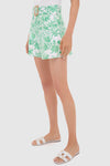 Mint Green Vine Floral Carolina Shorts