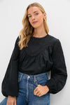Black Patchwork Embroidered Cressida Blouse