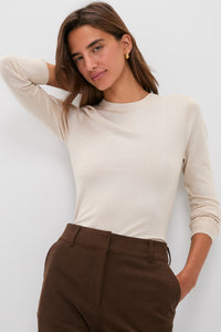 Sandstone Cashmere Silk Long Sleeve Katie Tee