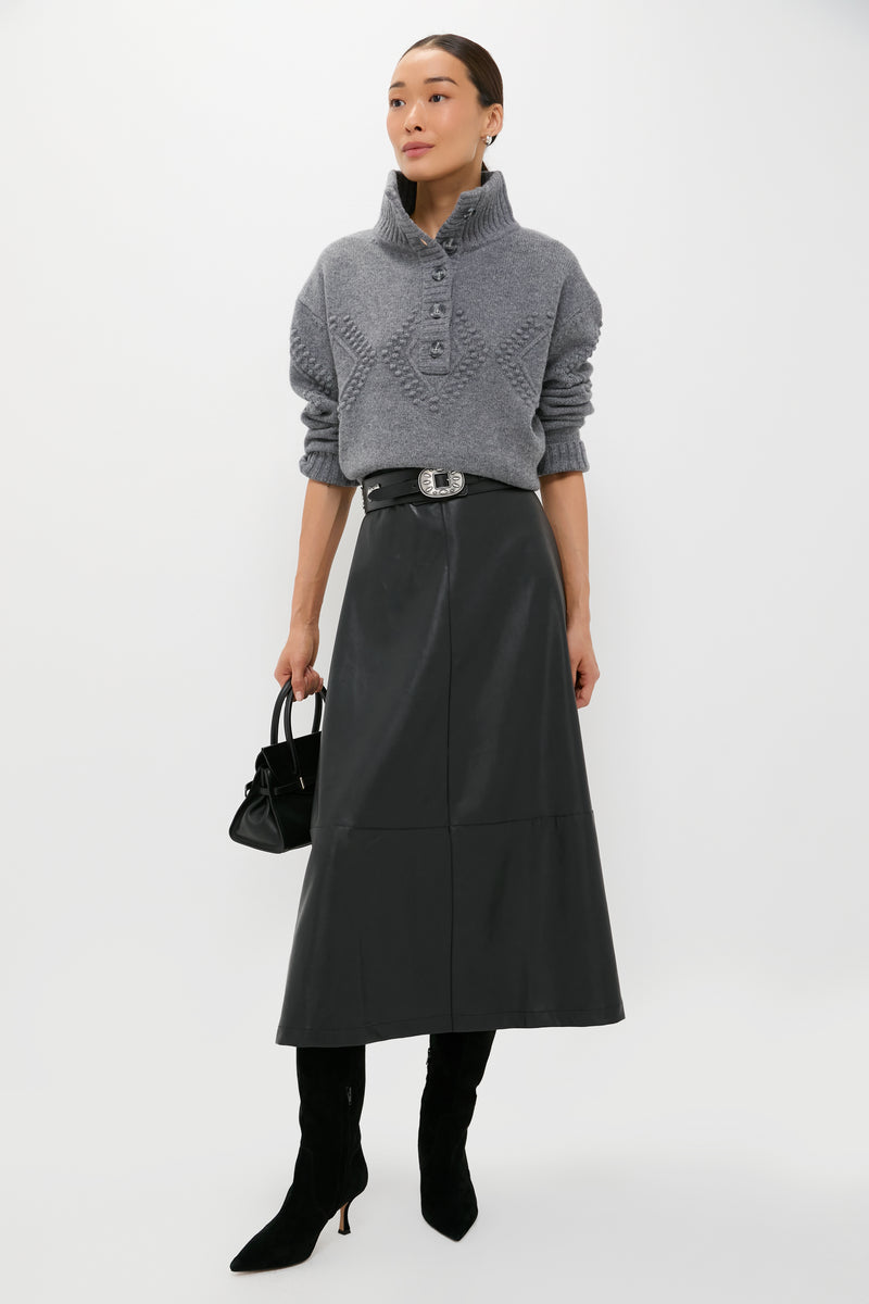 Black Leather Veronica Maxi Skirt