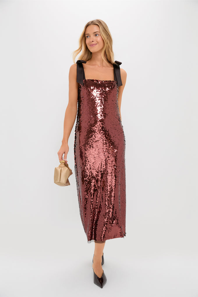 Tuckernuck Radiant Bronze Sequin Roxy Dress Burgundy Brown / XL Tuckernuck Radiant Bronze Sequin Roxy Dress Burgundy Brown / XL