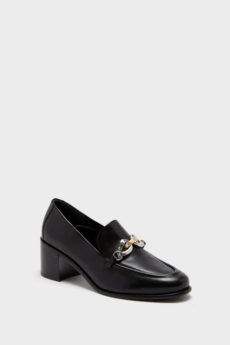 Perfect Black Jessa Heeled Loafer