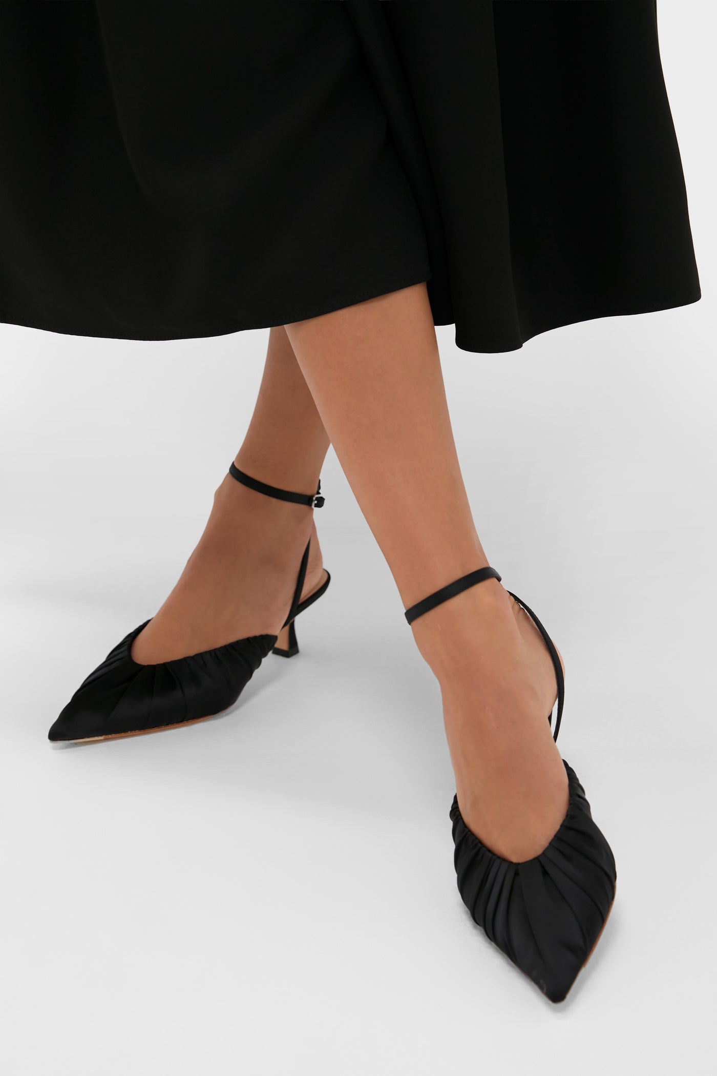 Black Satin Rio Heels