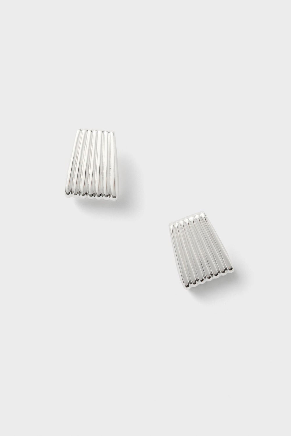 Silver Ribbed Earrings