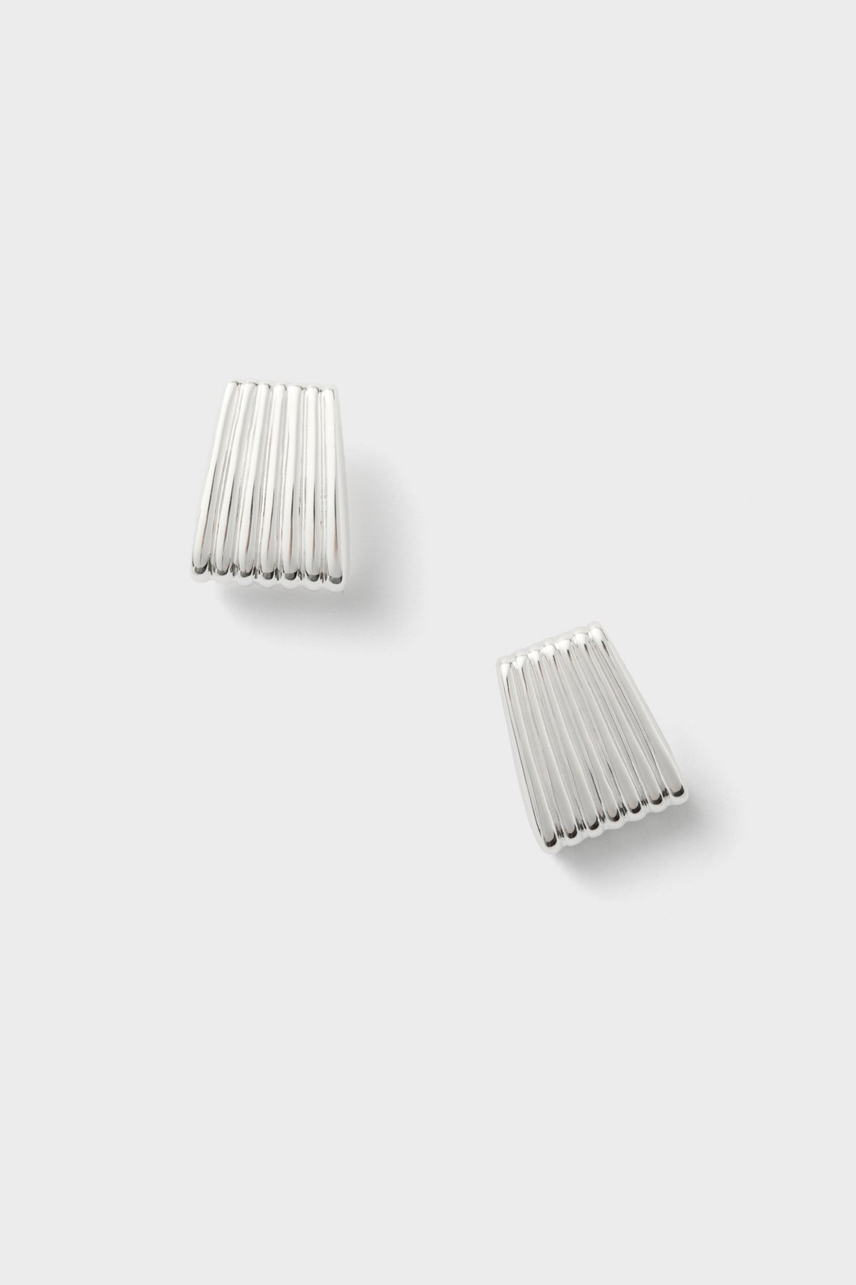 Silver Ribbed Earrings