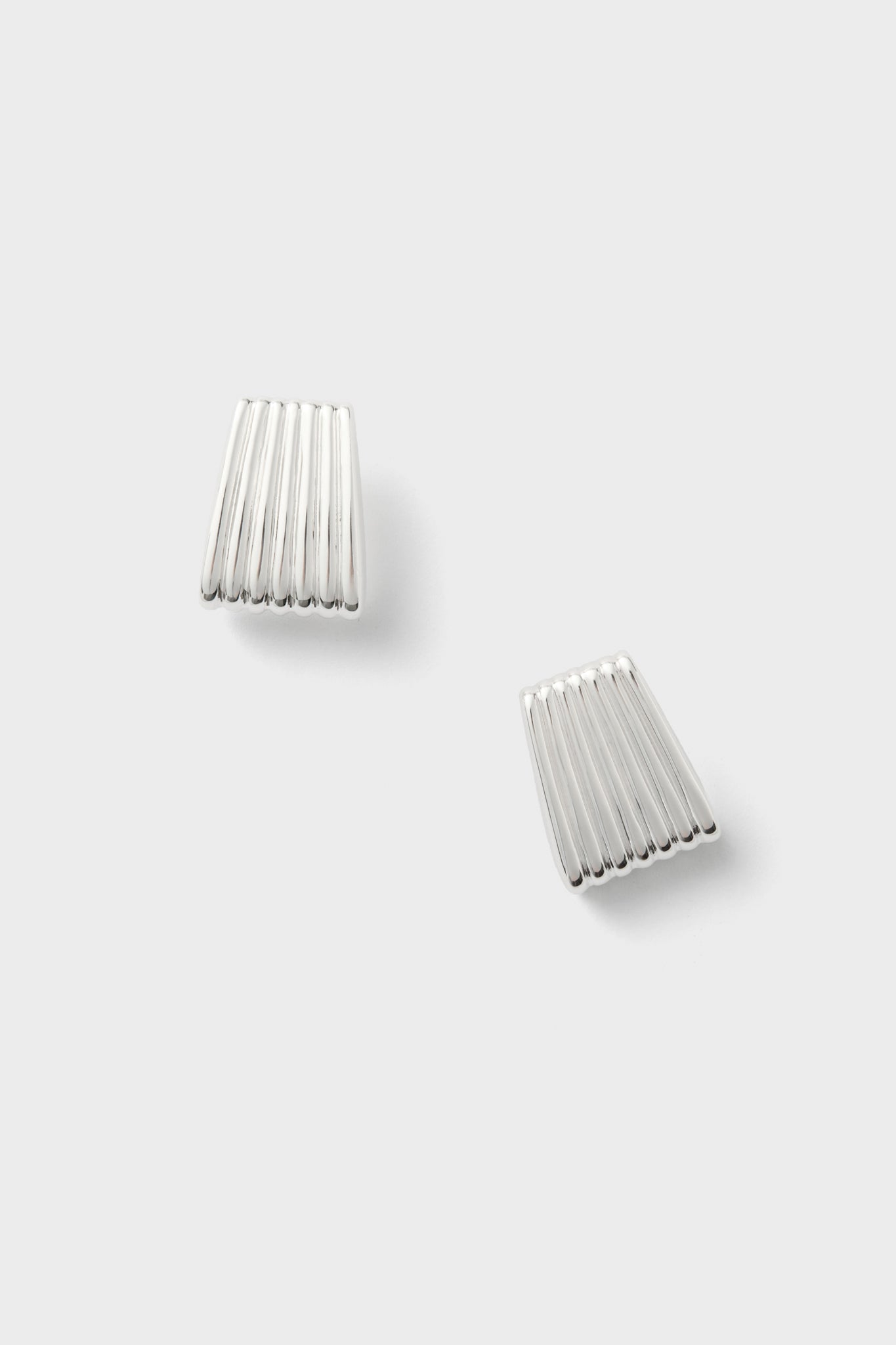 Silver Ribbed Earrings