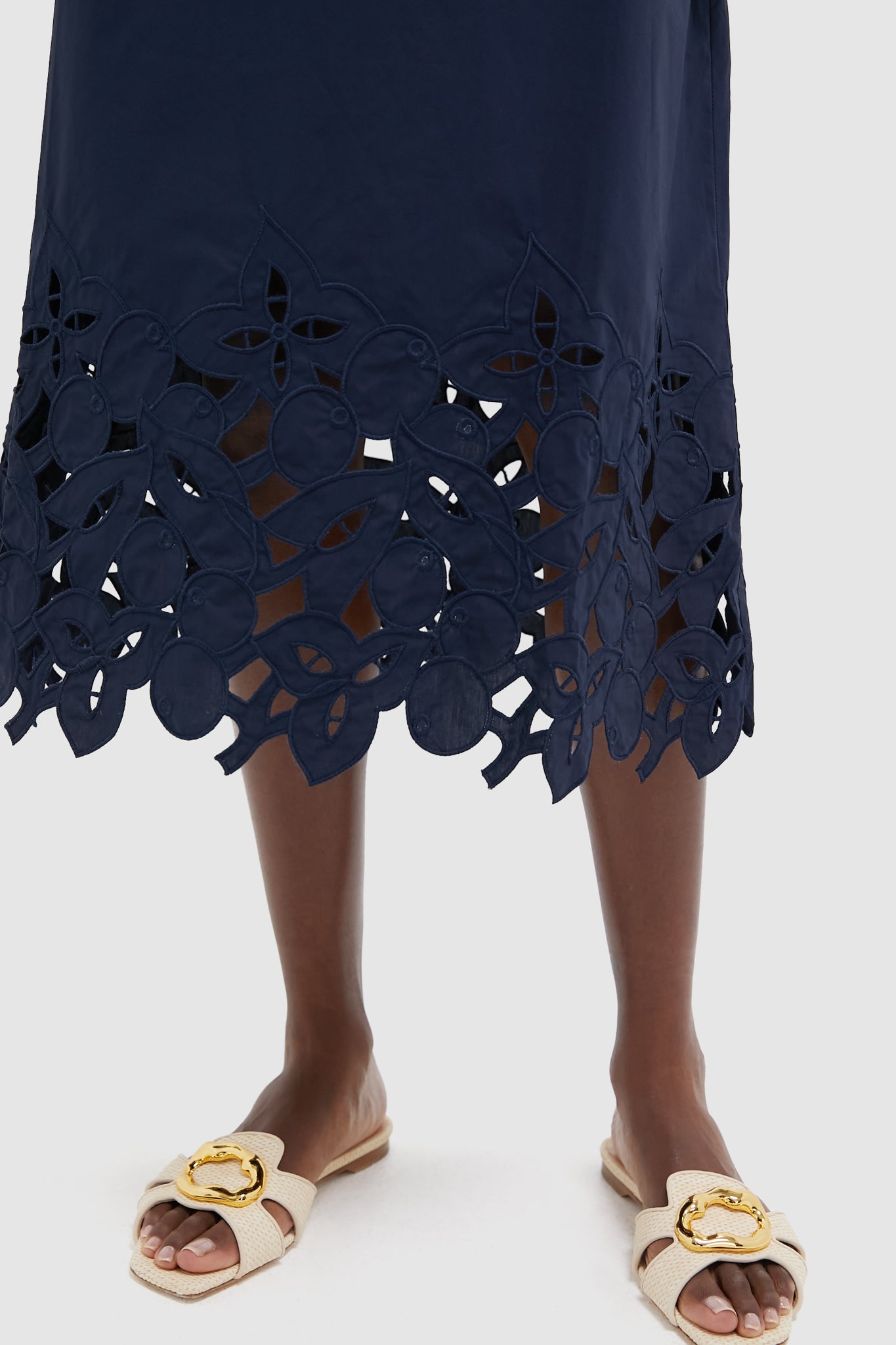 Navy Cotton Eyelet Moria Dress