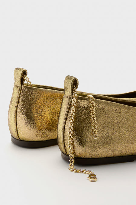 Gold Augusta Ballet Flats