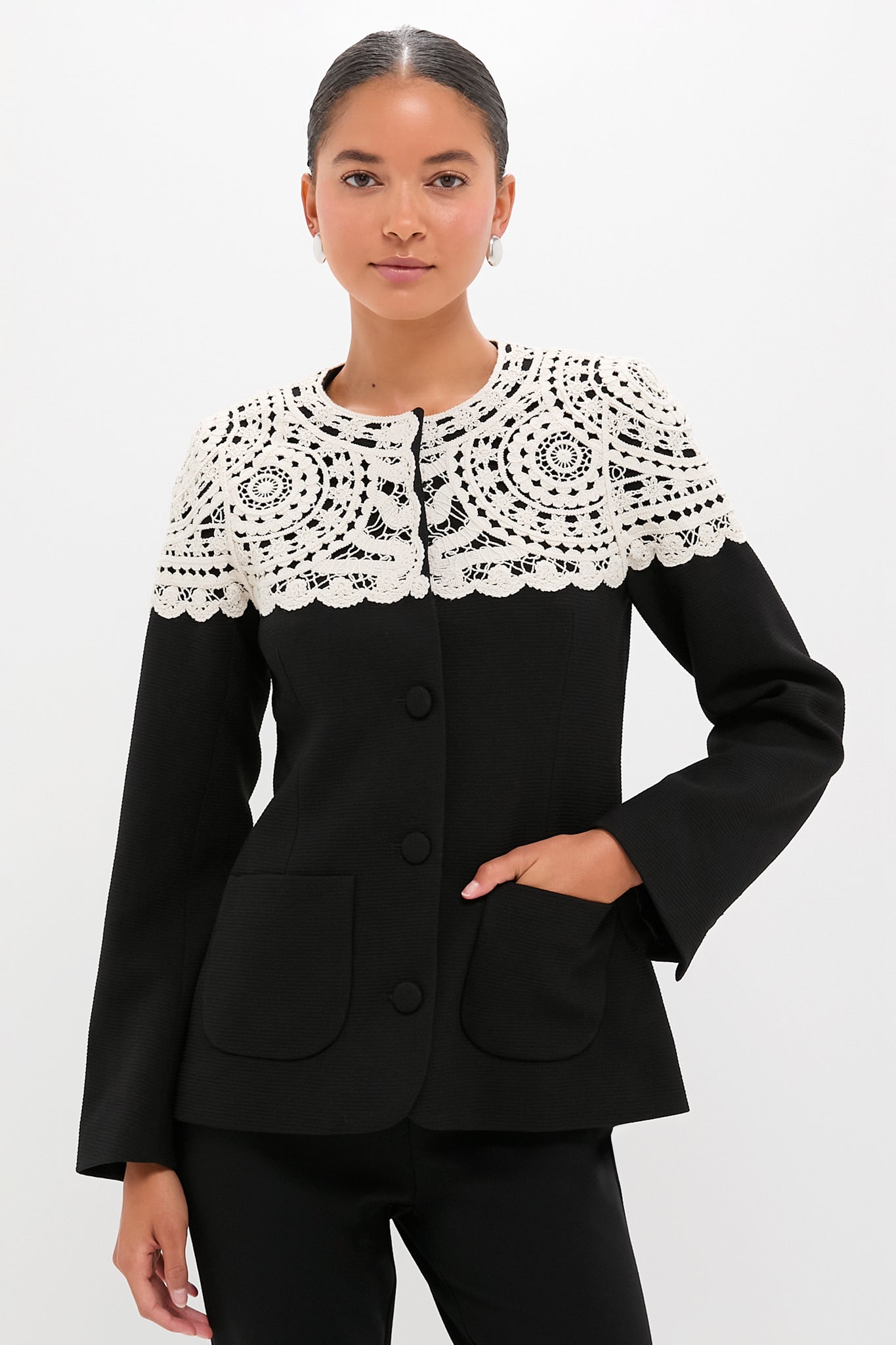 Black Nara Crochet Jacket