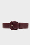 Oxblood Croc-Embossed Waist Belt