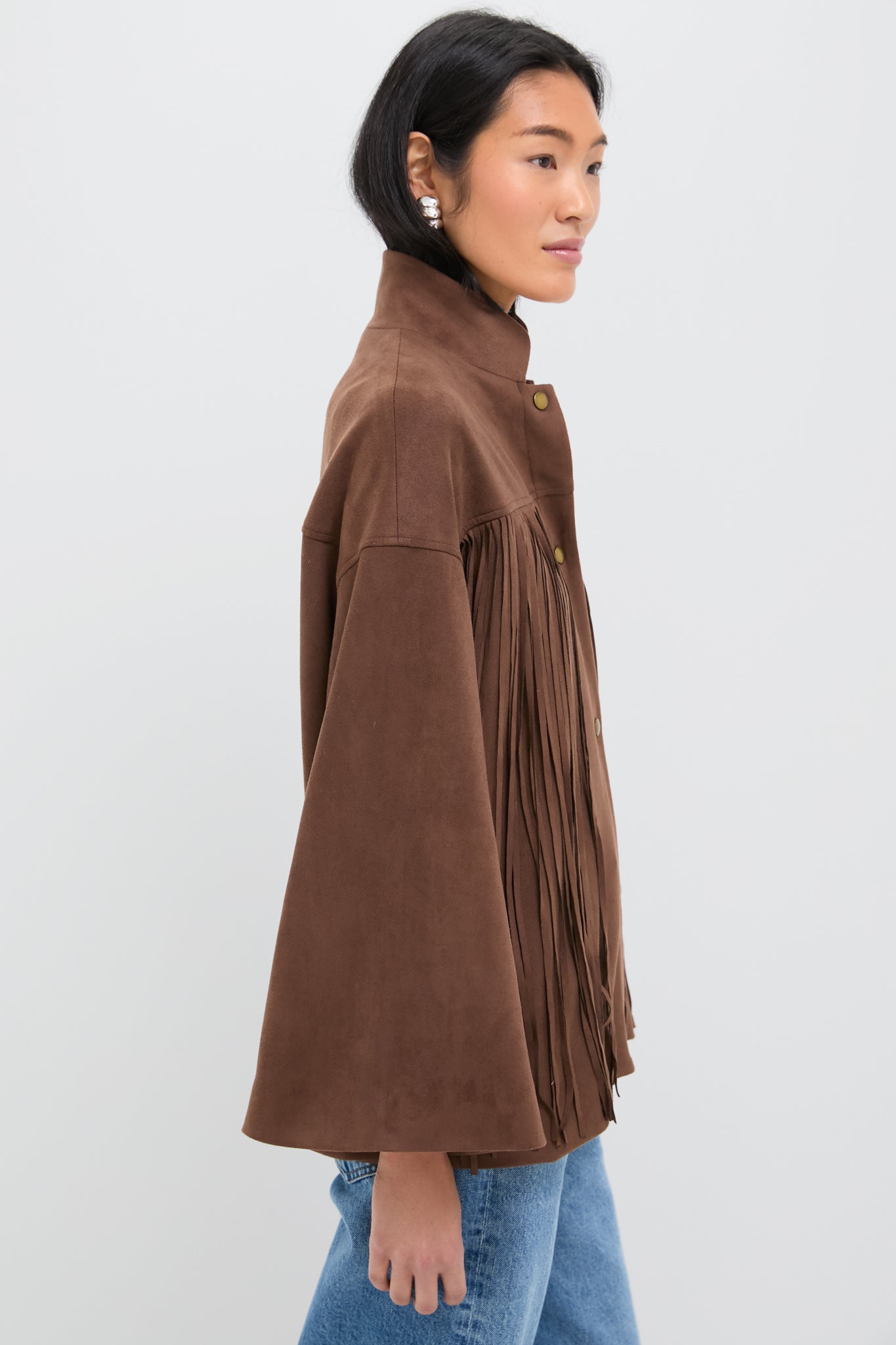 Chocolate Suede Fringe Marant Shirt Jacket