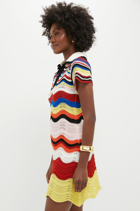 Multicolor Chevron Mini Dress