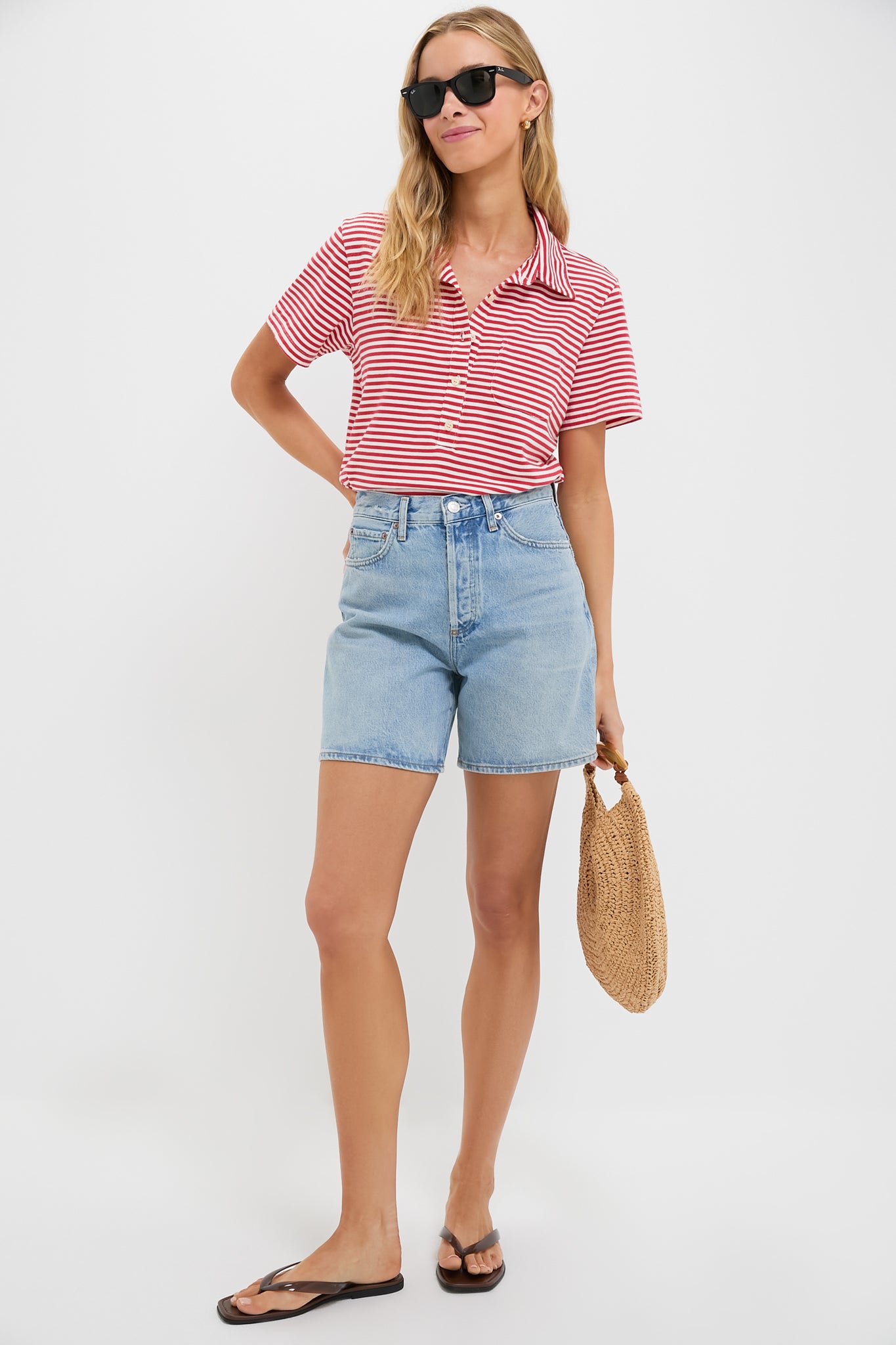 Sun Cherry Stripe The Lacrosse Polo