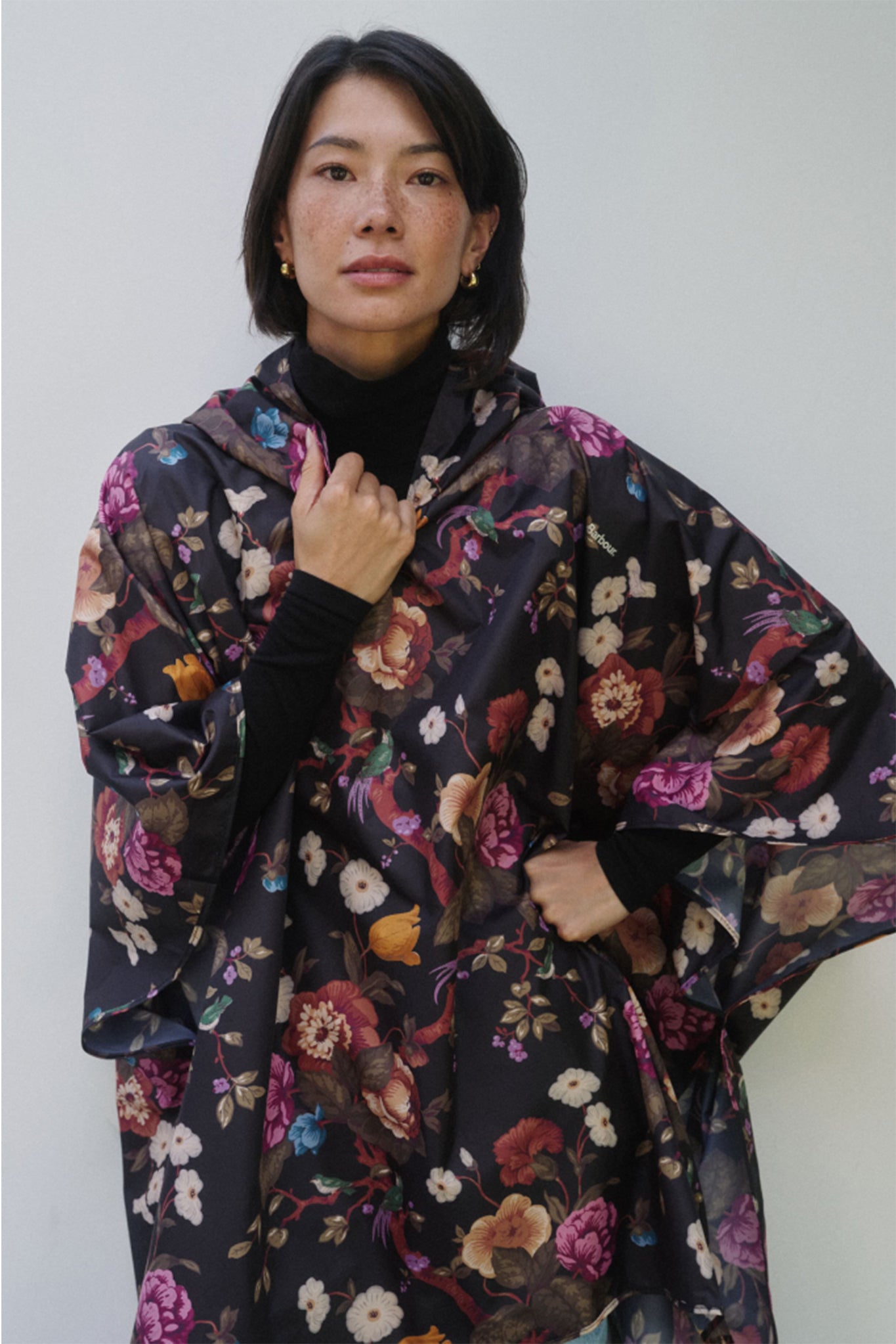 Black Floral Barbour x Tuckernuck Poncho | Barbour x Tuckernuck