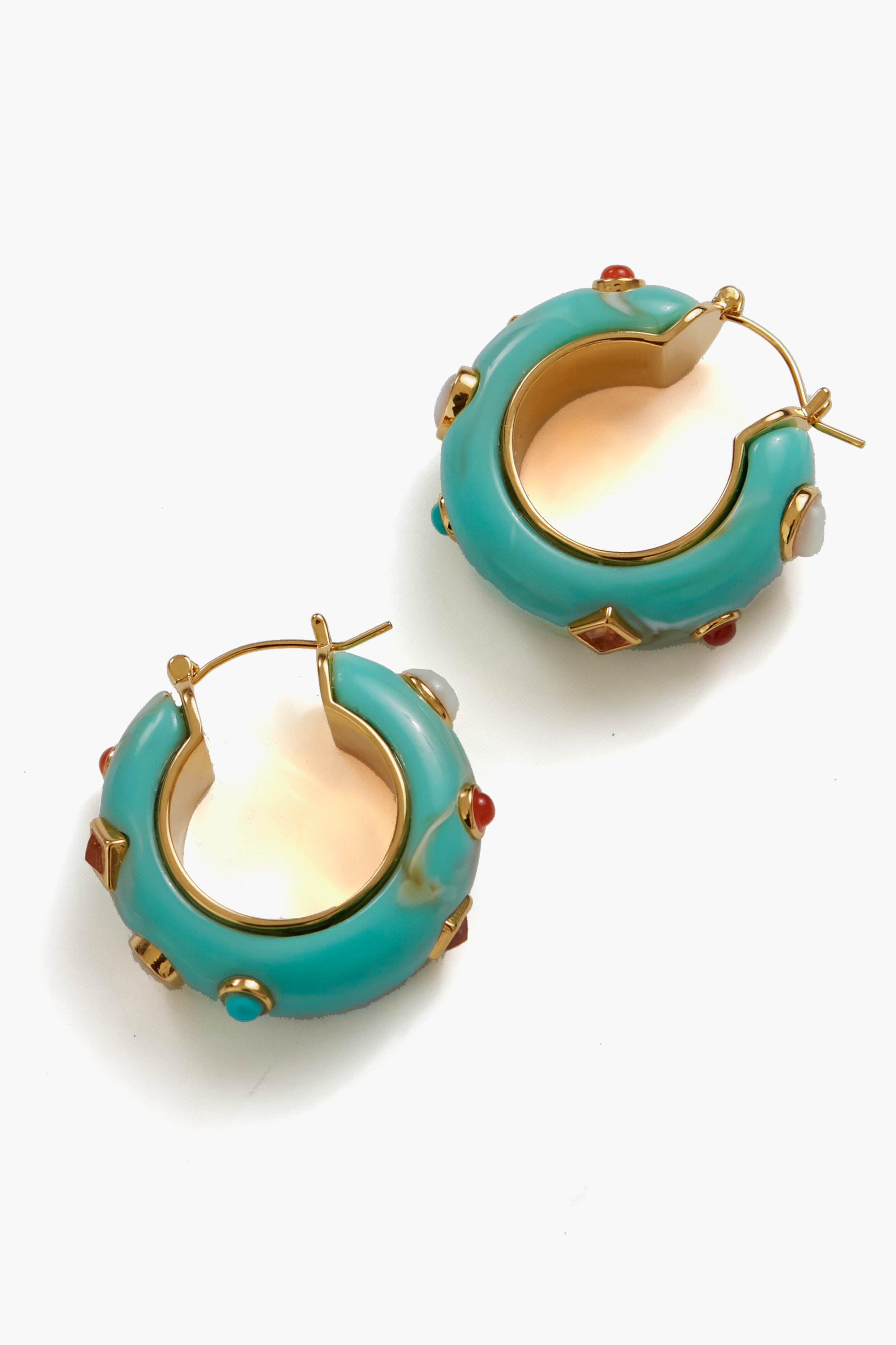 Turquoise La Bomba Hoops