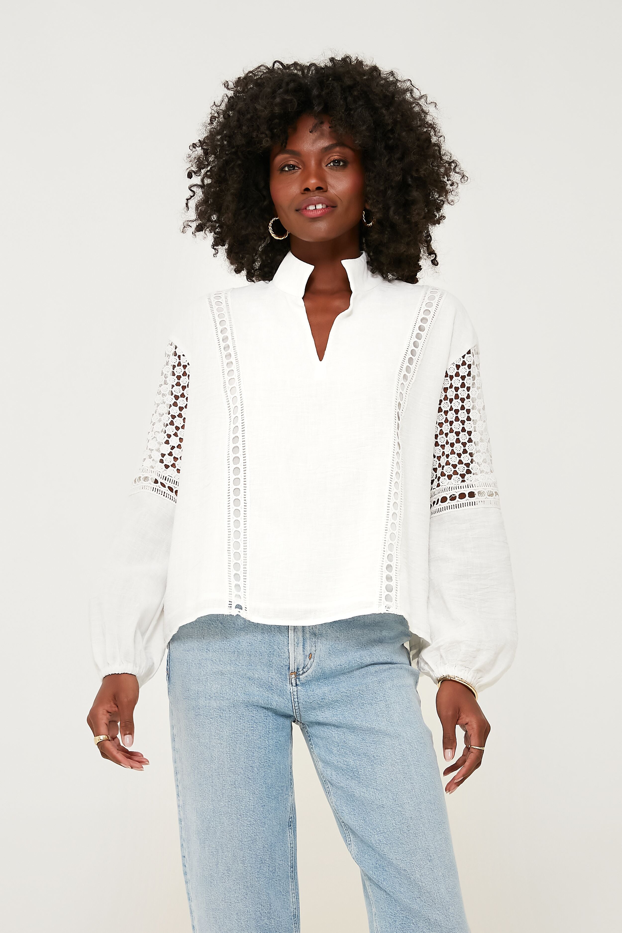 White Eyelet Jane Blouse | Tuckernuck
