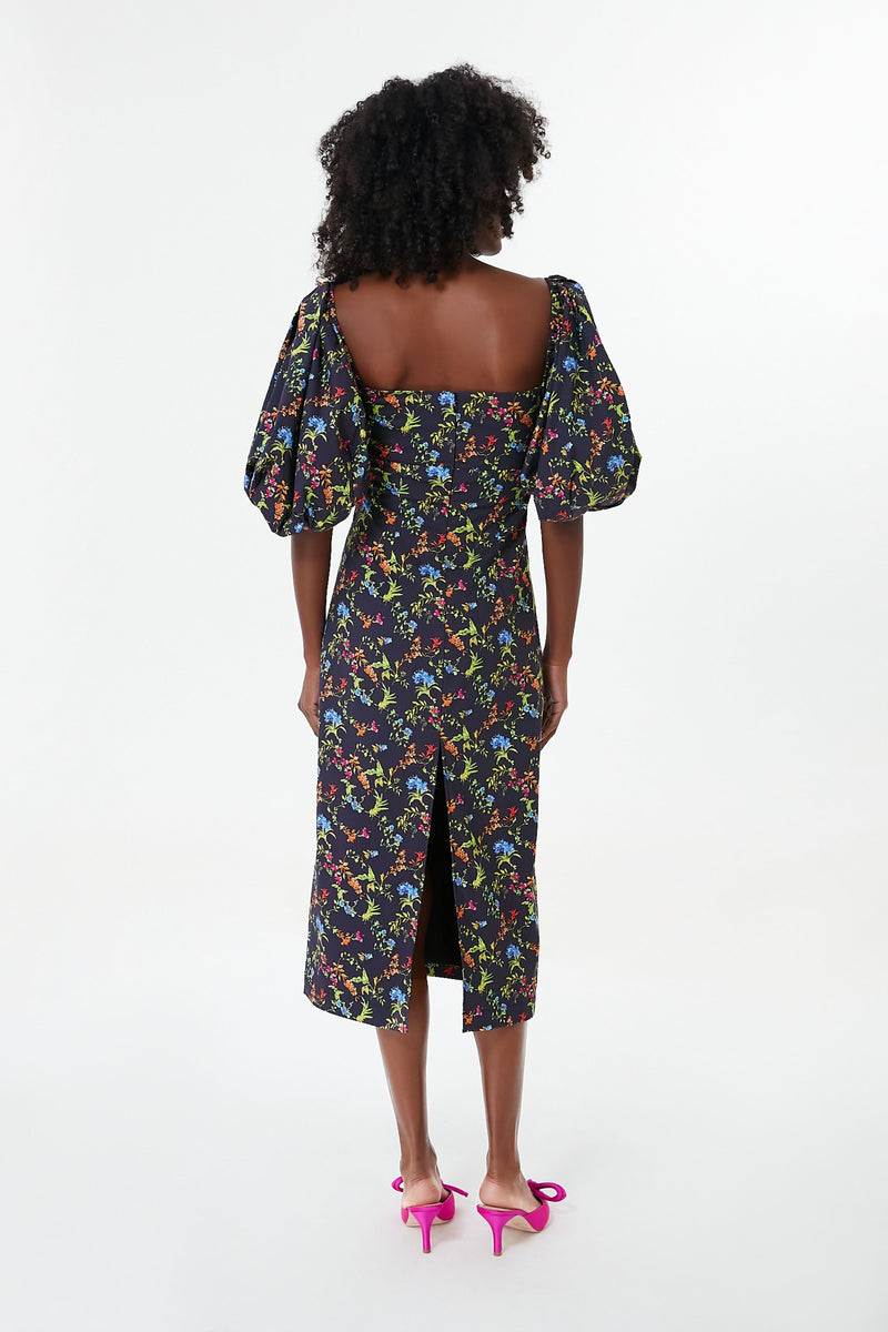 Black Tropical Floral Bridget Dress