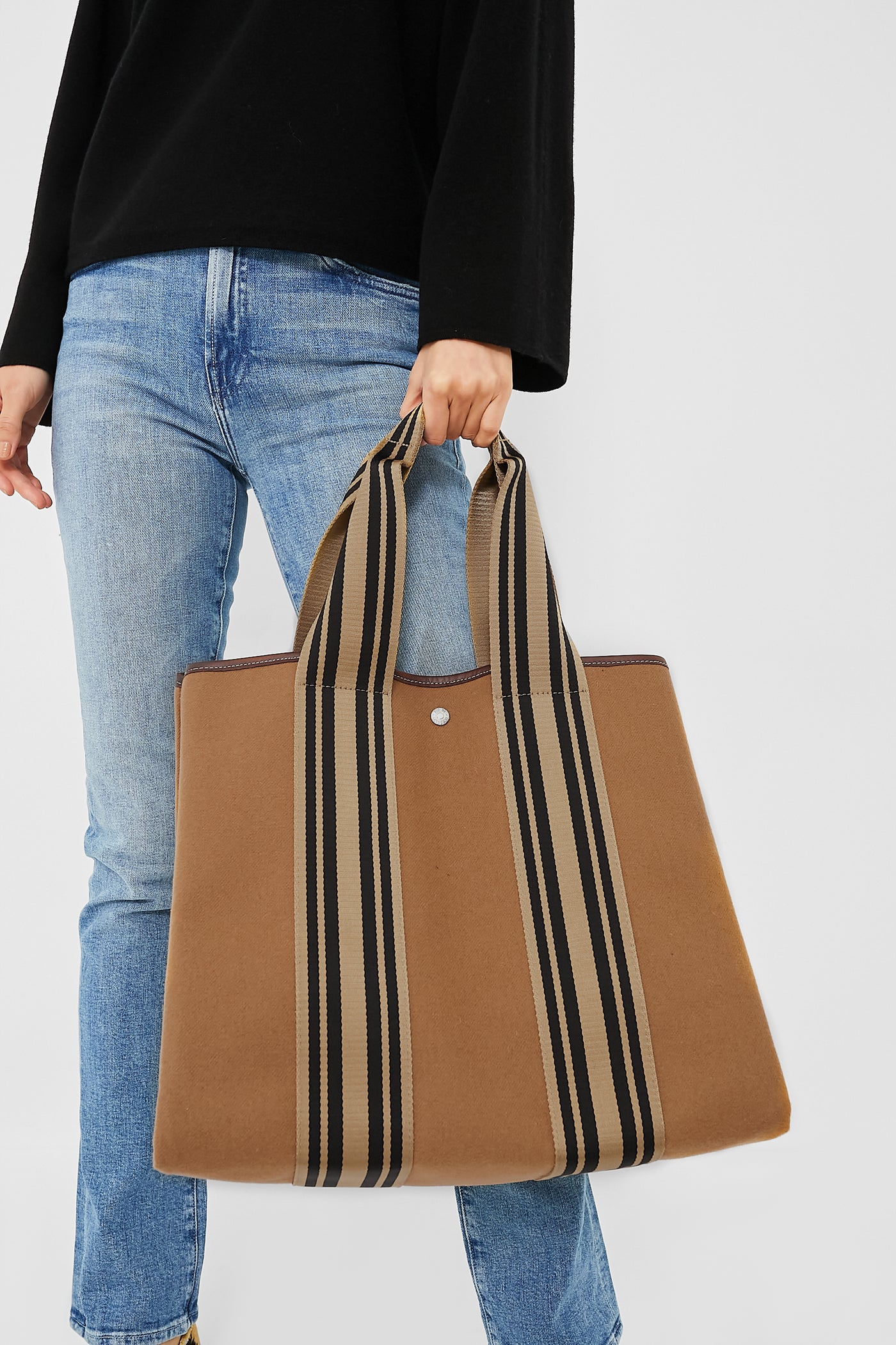 Camel Flannel Equestrian Traversee L Tote