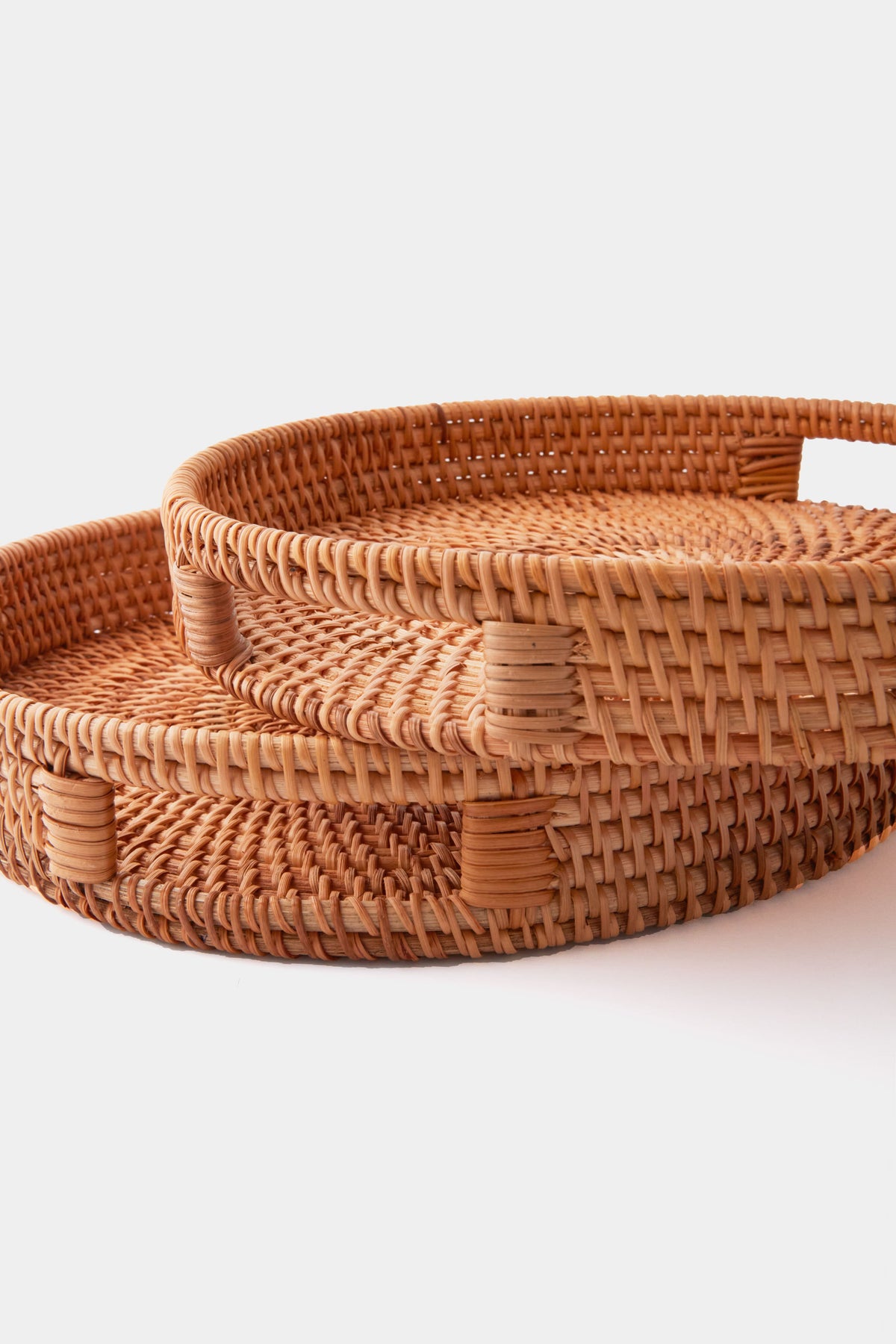 Light Rattan Round Trays Set of 2 | Tuckernuck Home