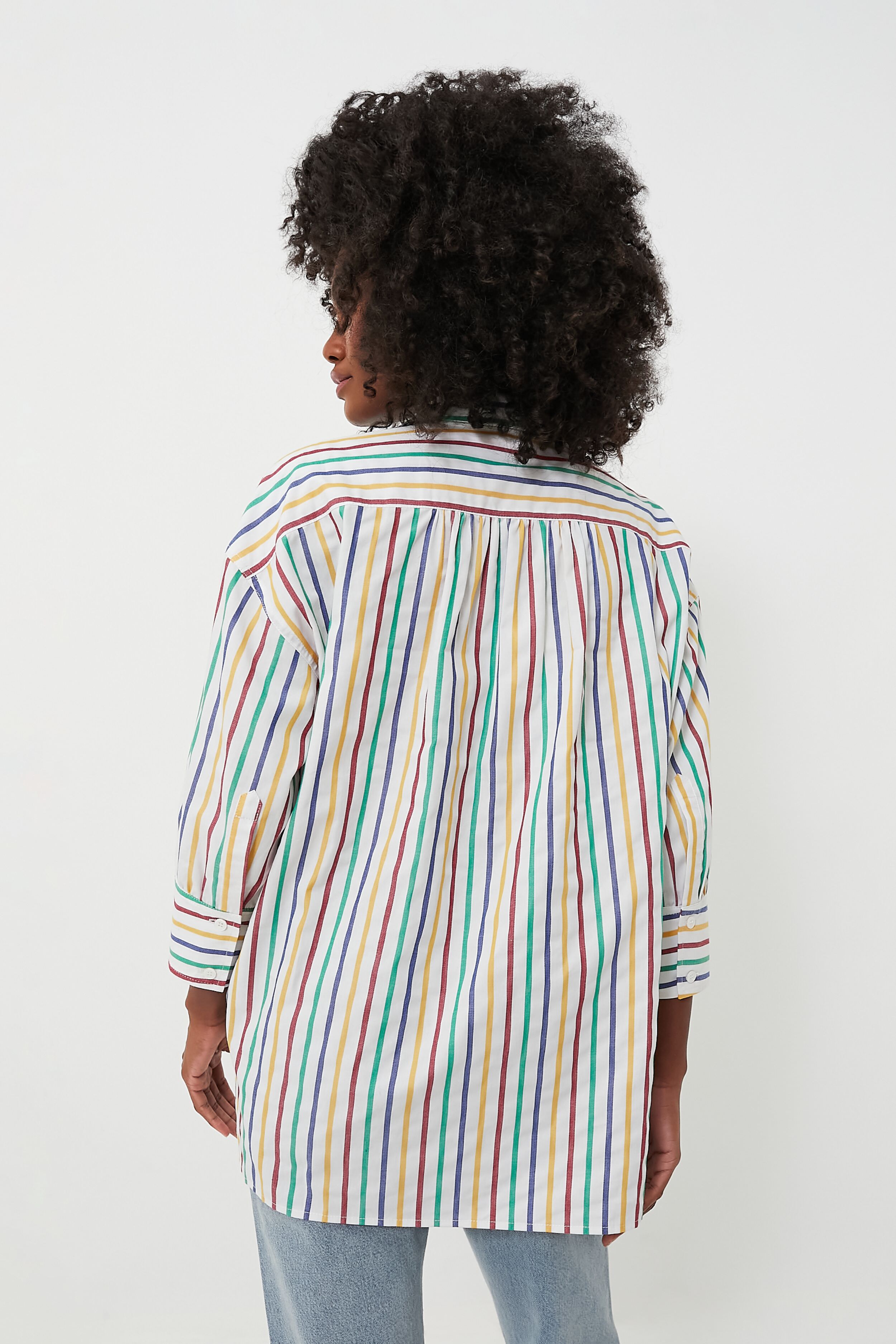 Rainbow Striped Adair Boyfriend Shirt