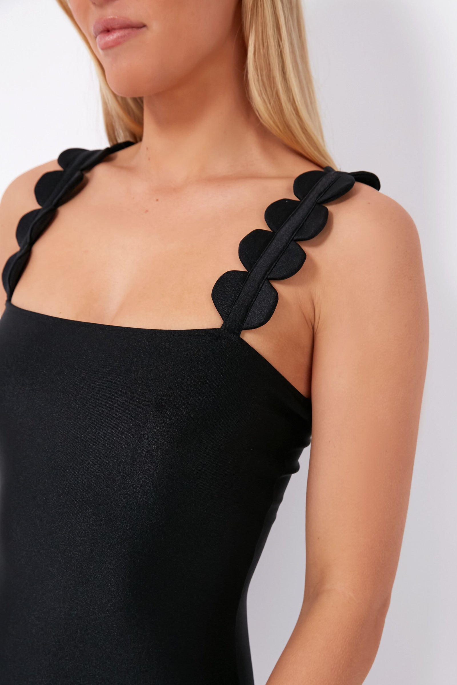 Exclusive Black Bubble Swimsuit with Straps