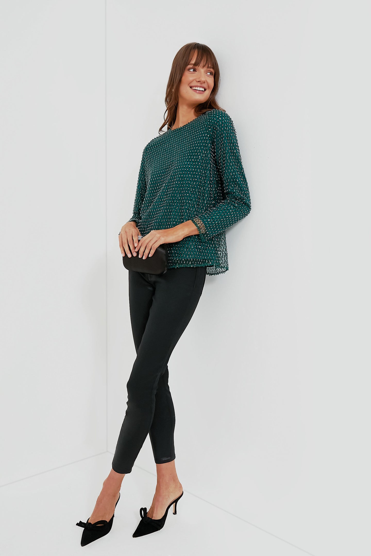 Green Sequin Gemma Blouse