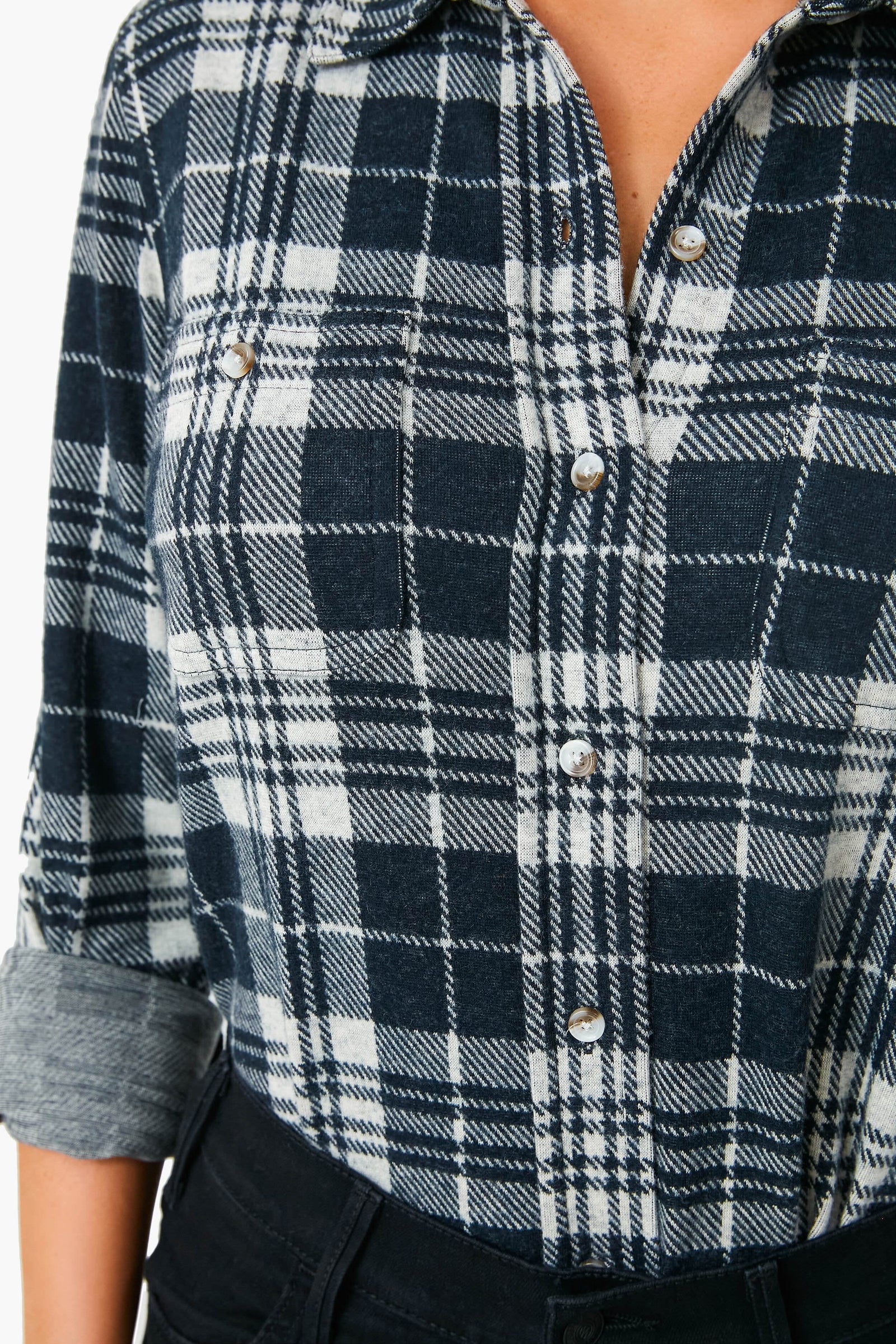 Navy Plaid Legend Sweater Shirt