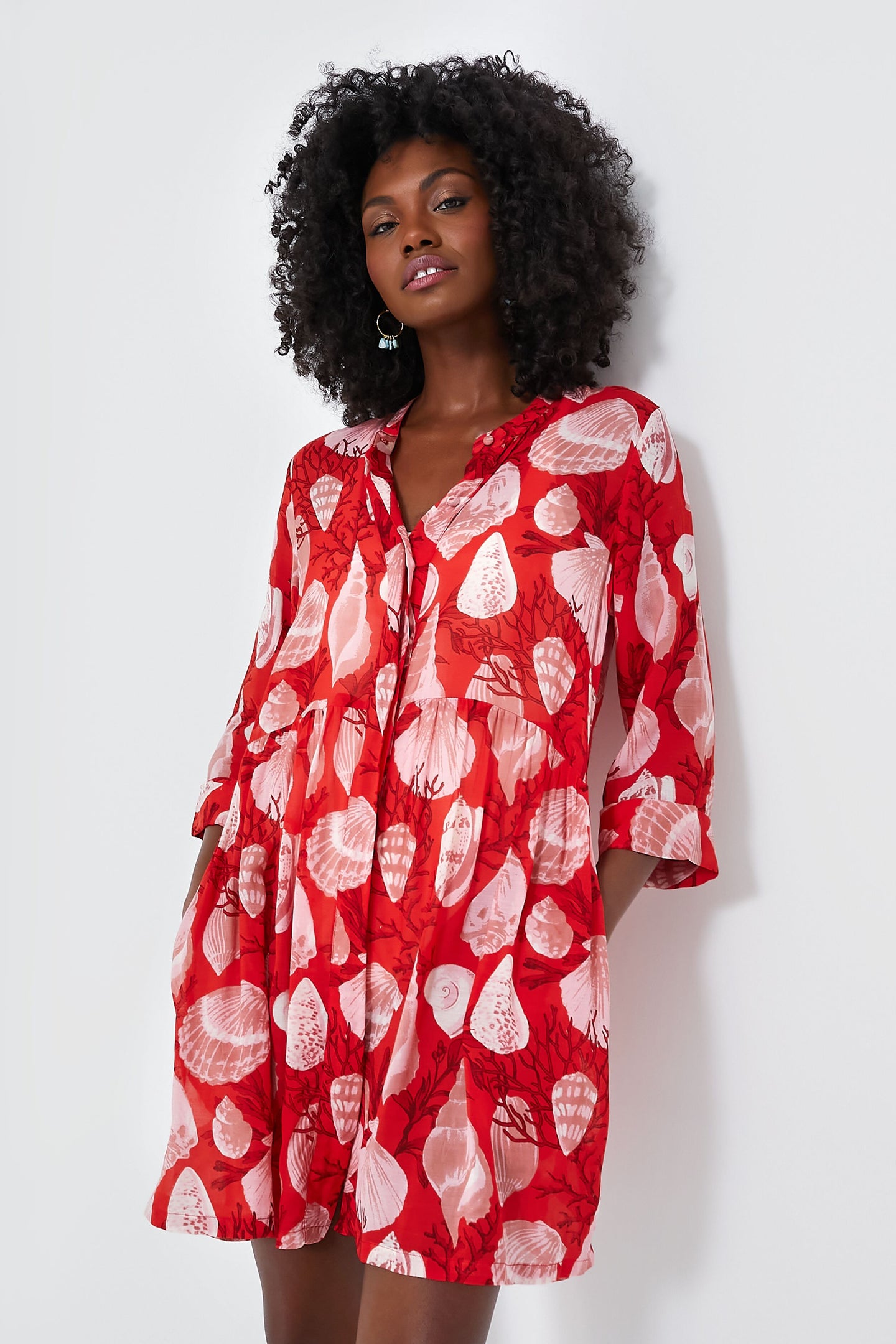 Red Shell Beachy Royal Coverup