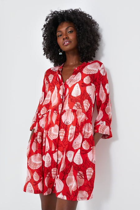 Red Shell Beachy Royal Coverup