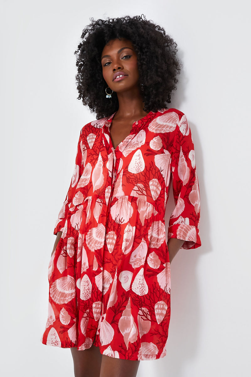 Red Shell Beachy Royal Coverup