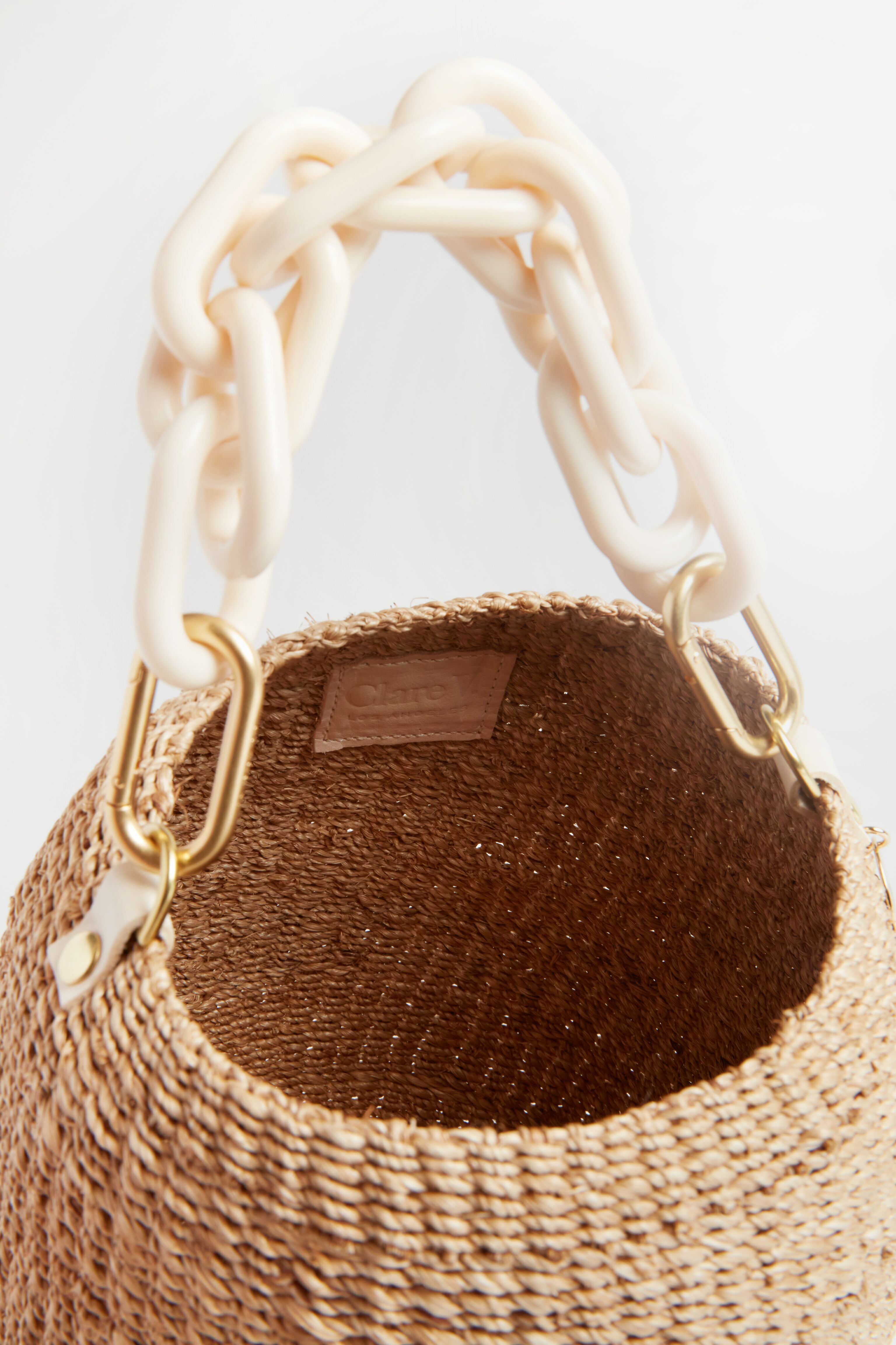 Clare V. + Pot de Miel Top Handle Straw Basket Bag