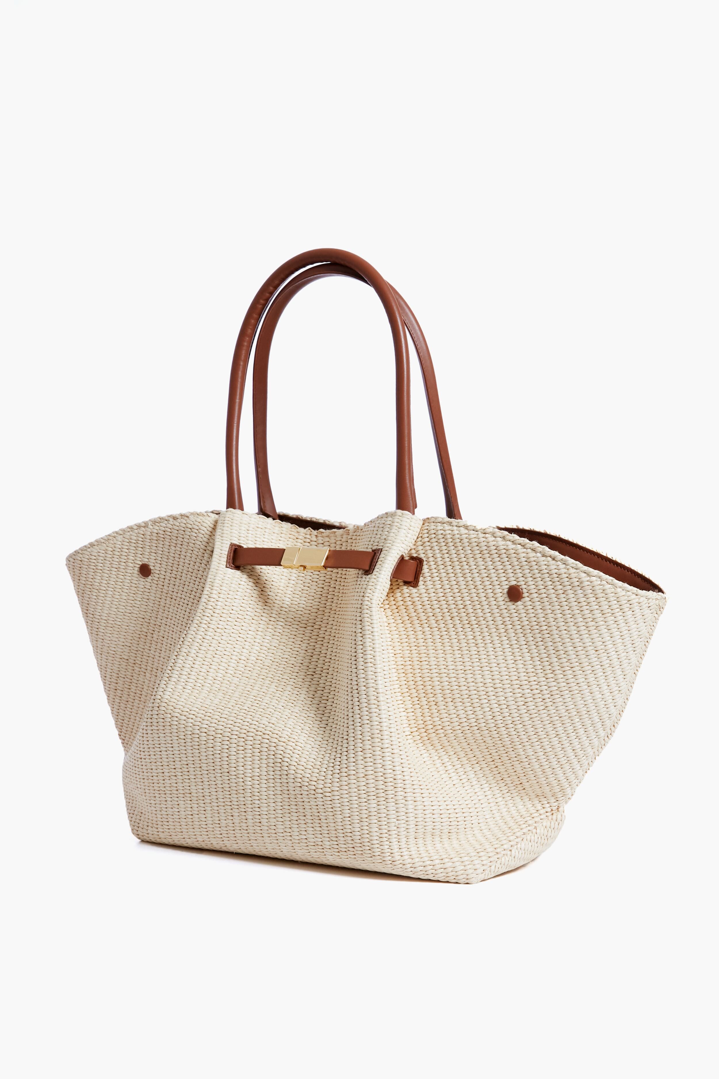 Tan Natural Raffia New York Bag