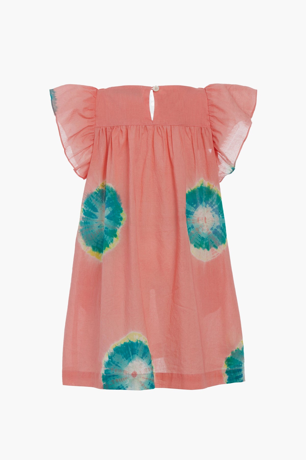Pink Lourdes Tie Dye Flutter Sleeve Dress