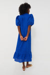 Royal Blue Eyelet Midi Tryall Dress