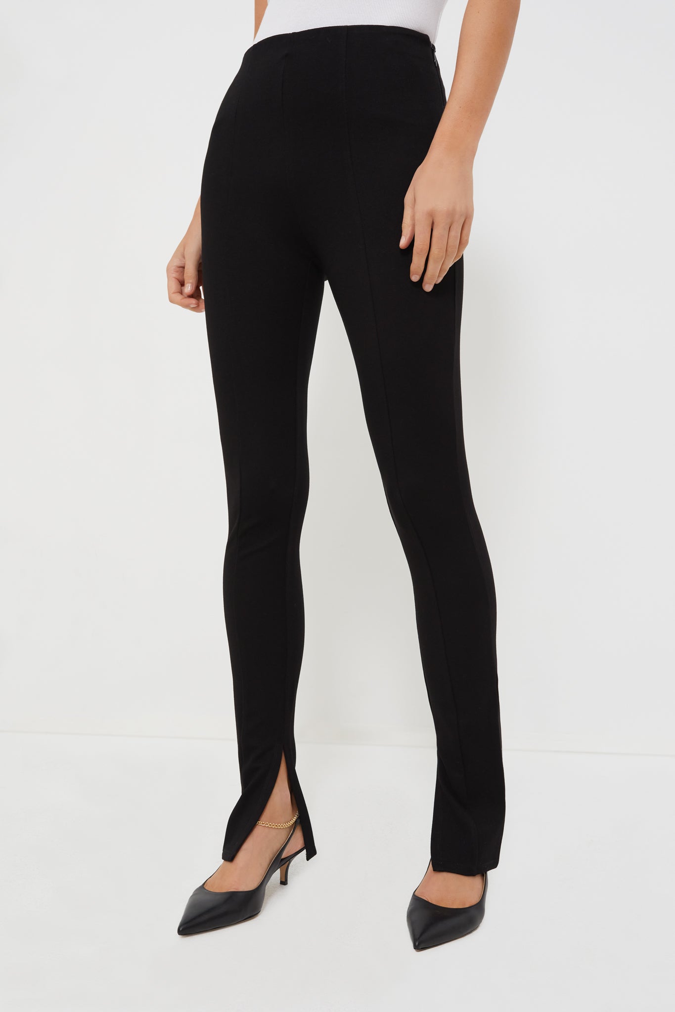 Fashion 2 In 1 Full Length Ladies Leggings - Black