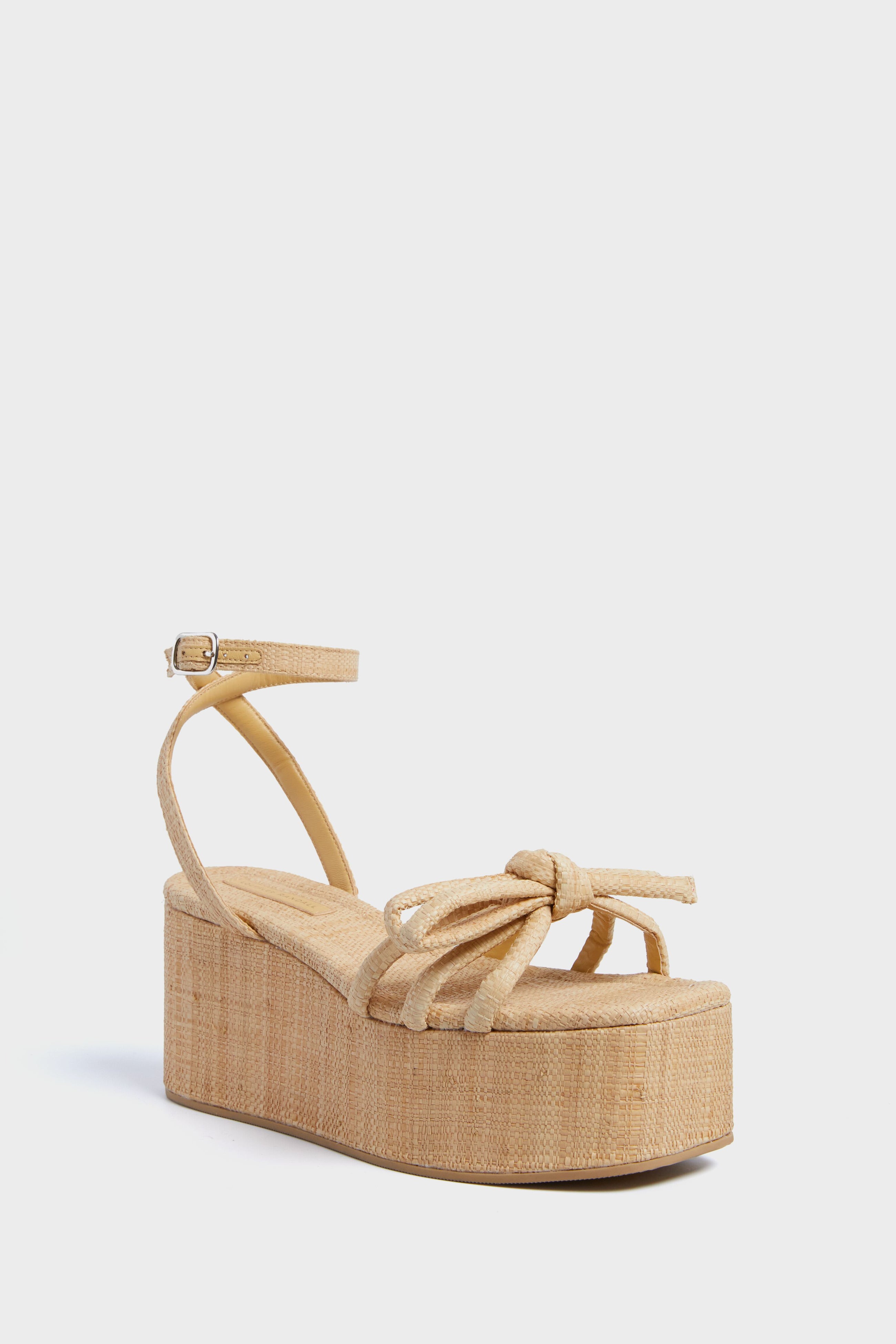 Natural Raffia Hudson Platform Sandals