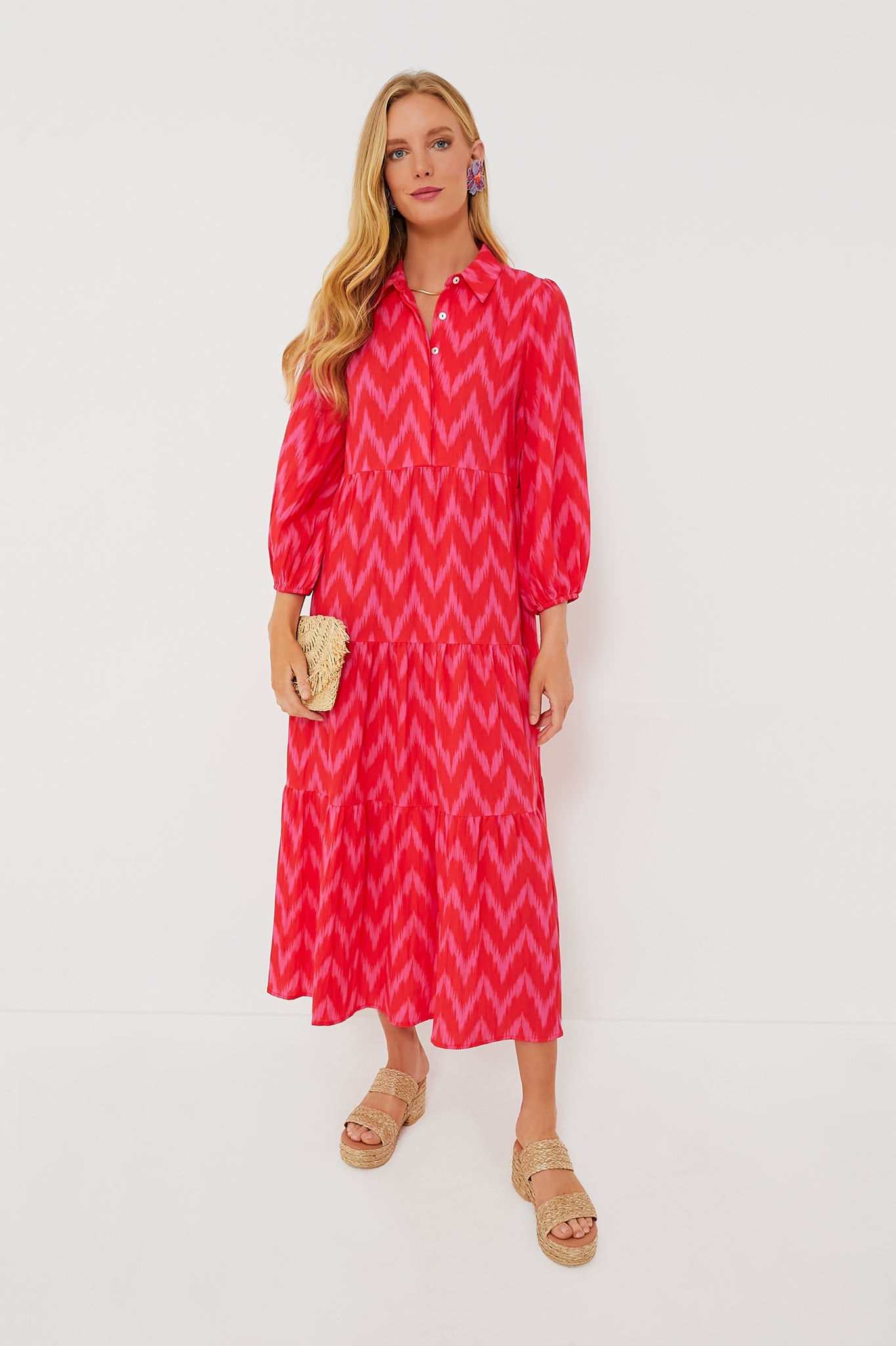 Hot Pink Ikat Mabel Maxi Dress | Pomander Place Hot Pink Ikat Mabel Maxi Dress | Pomander Place