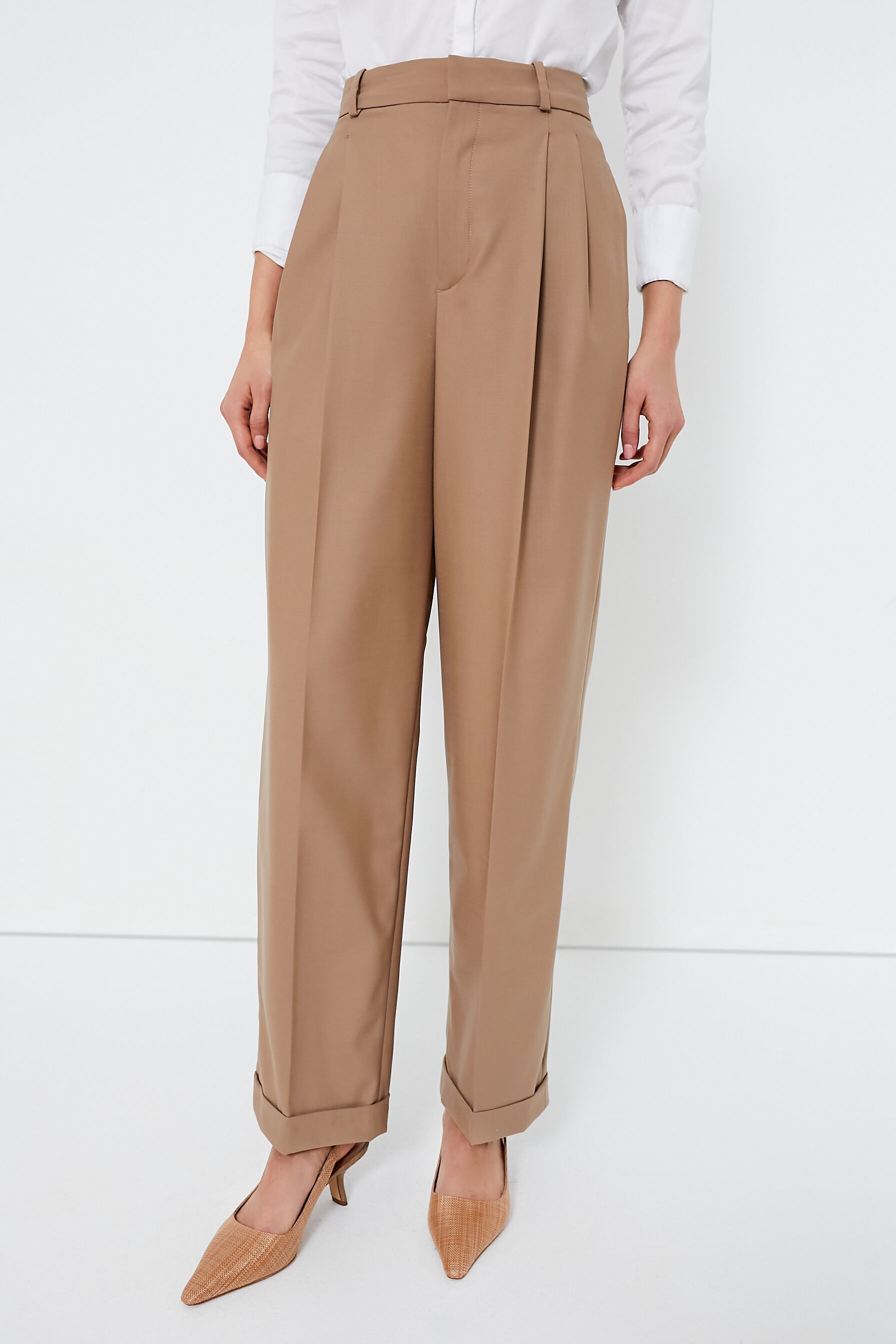 Forever 21 Women's Pleated Button-Front Trousers in Fiery Red Small |  CoolSprings Galleria
