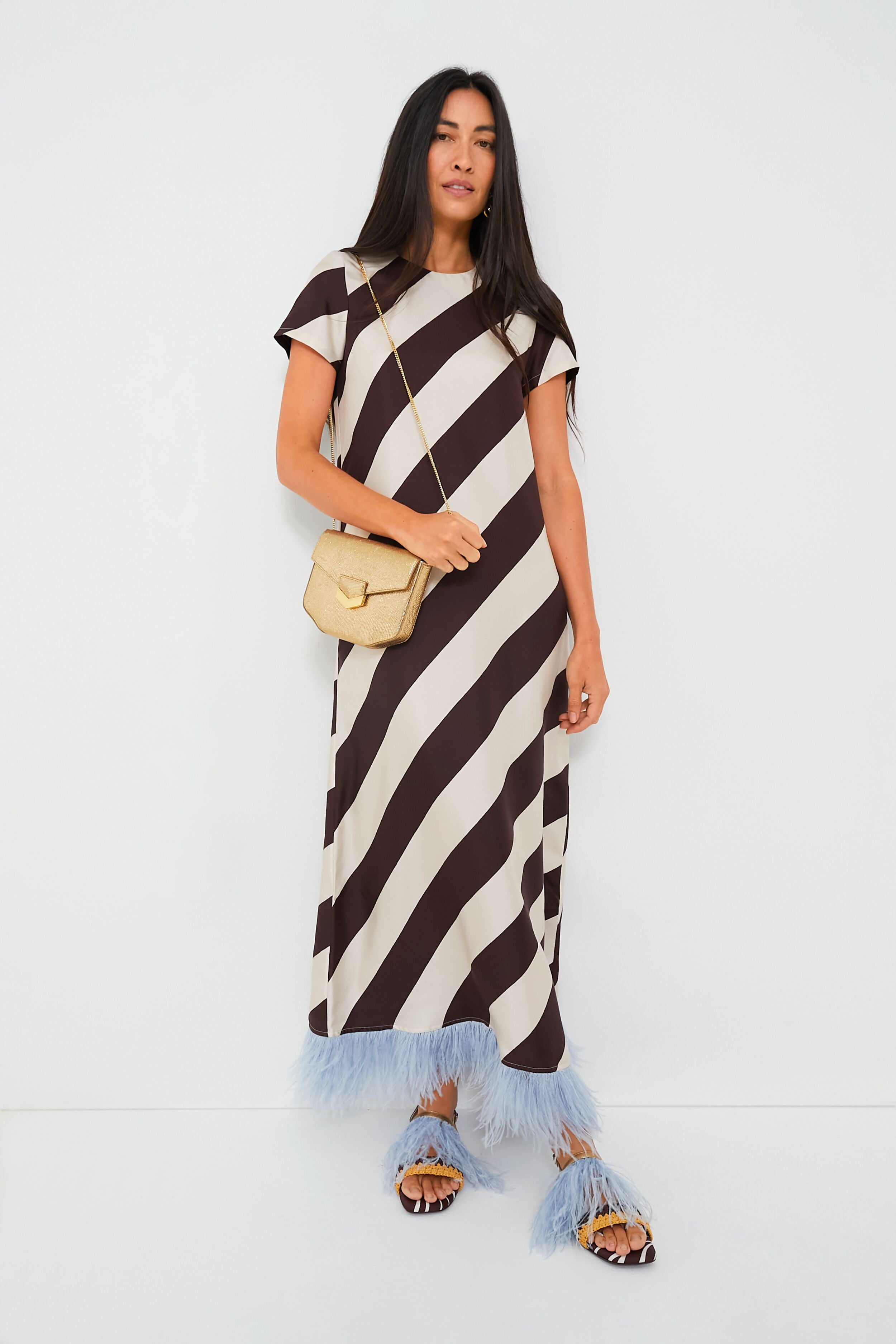 Veneziana Swing Dress with Feathers