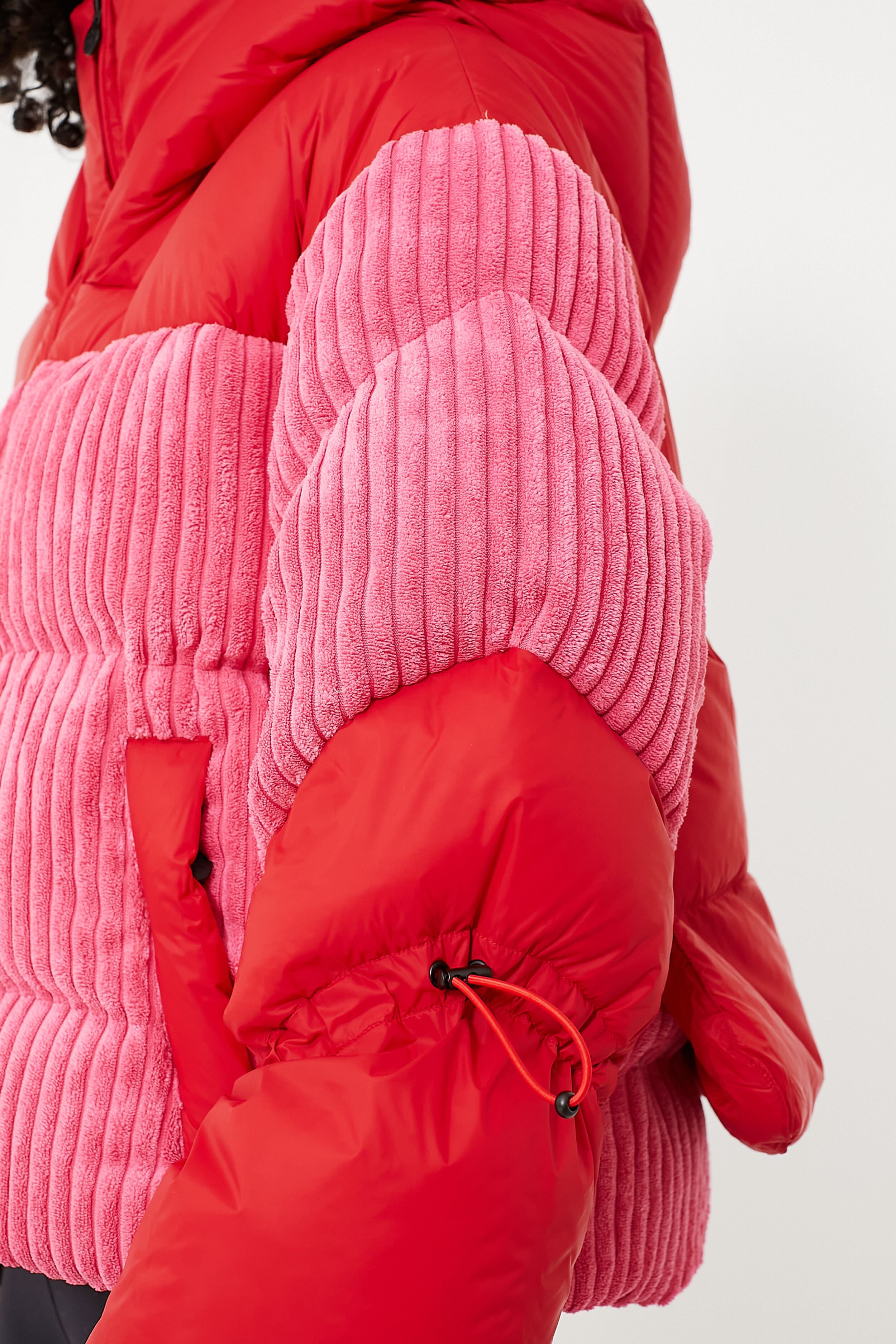 Azalea Pink and Red Zao Short Down Jacket | Perfect Moment