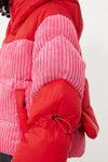 Azalea Pink and Red Zao Short Down Jacket