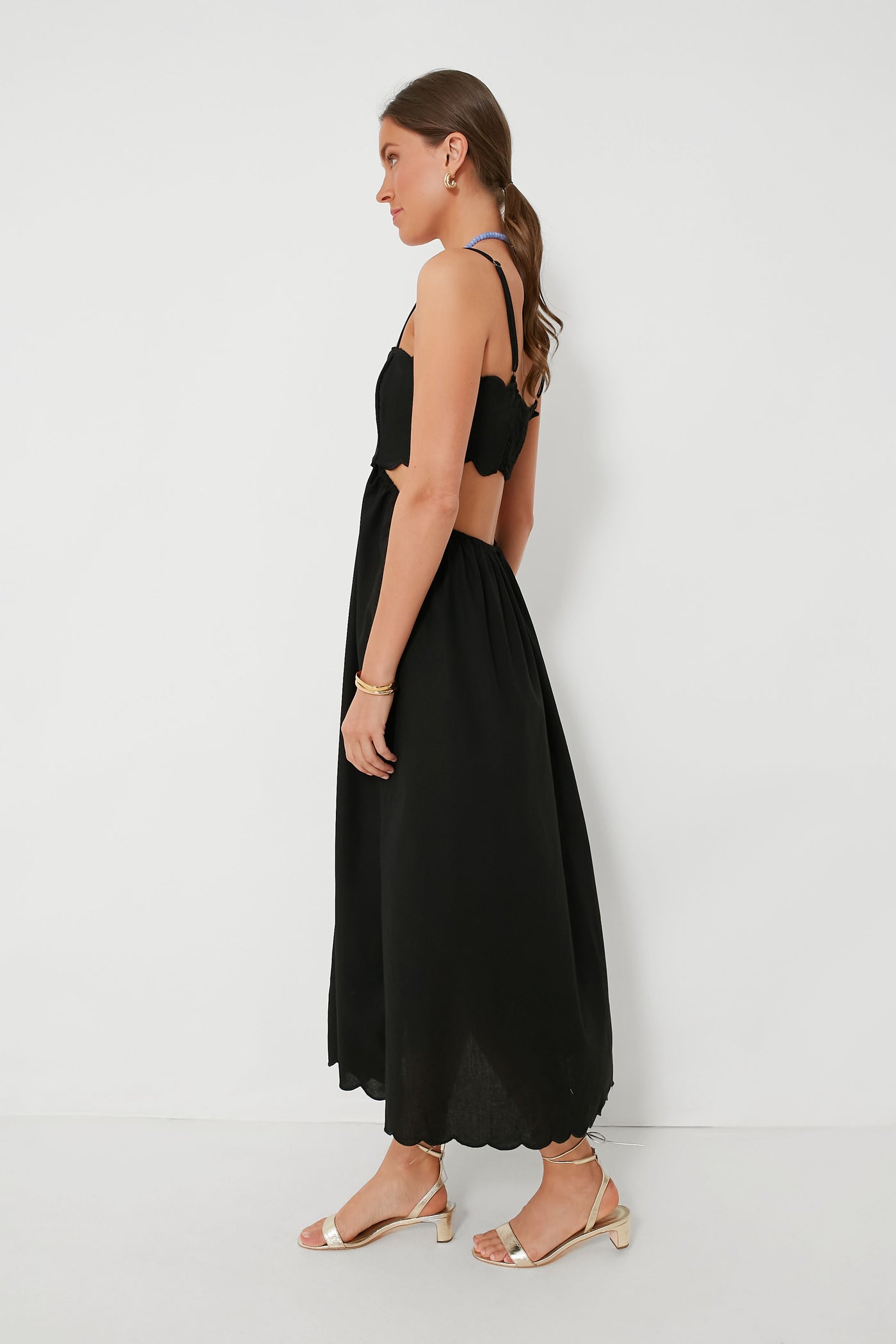Black Scallop Hem Dress | Moon River Black Scallop Hem Dress | Moon River