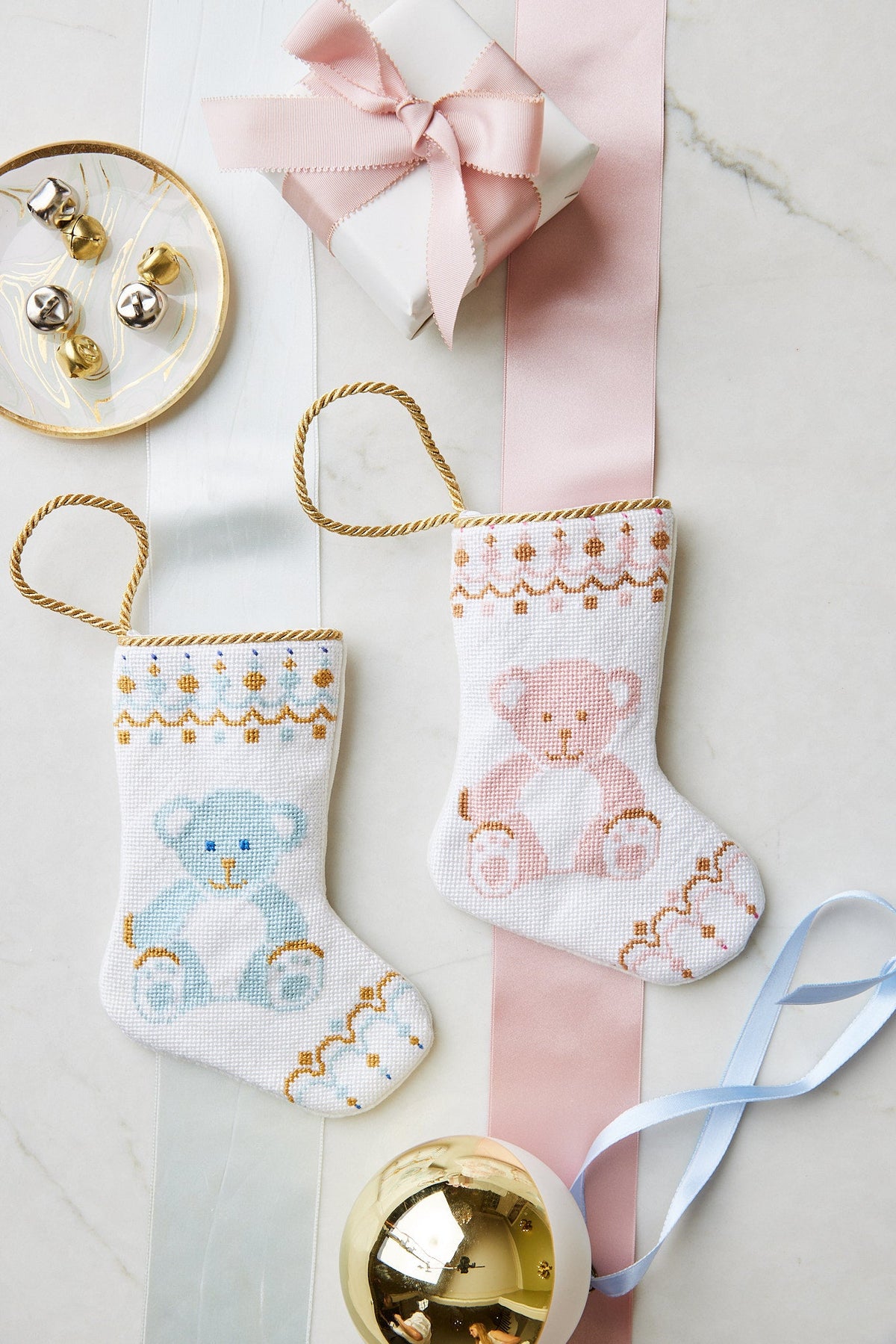 Schuler Studio Blue Bear-y Christmas Mini Stocking