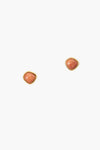 Minimalist Lizzie Fortunato stud earrings featuring round orange Aventurine stones set in gold plated brass.