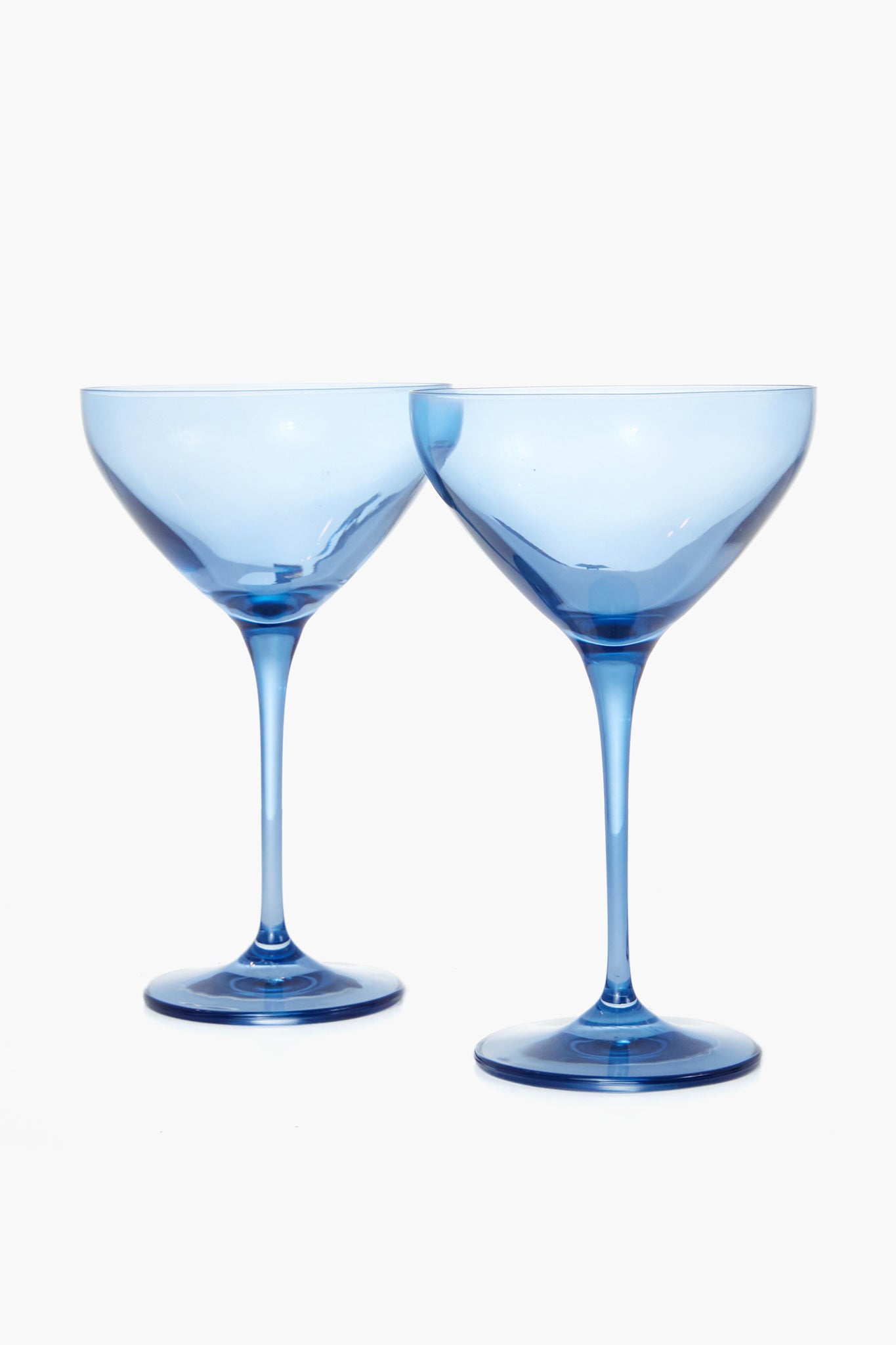 Estelle Colored Glass Tinted Stemless Wine Glasses 2-Piece Set Blue