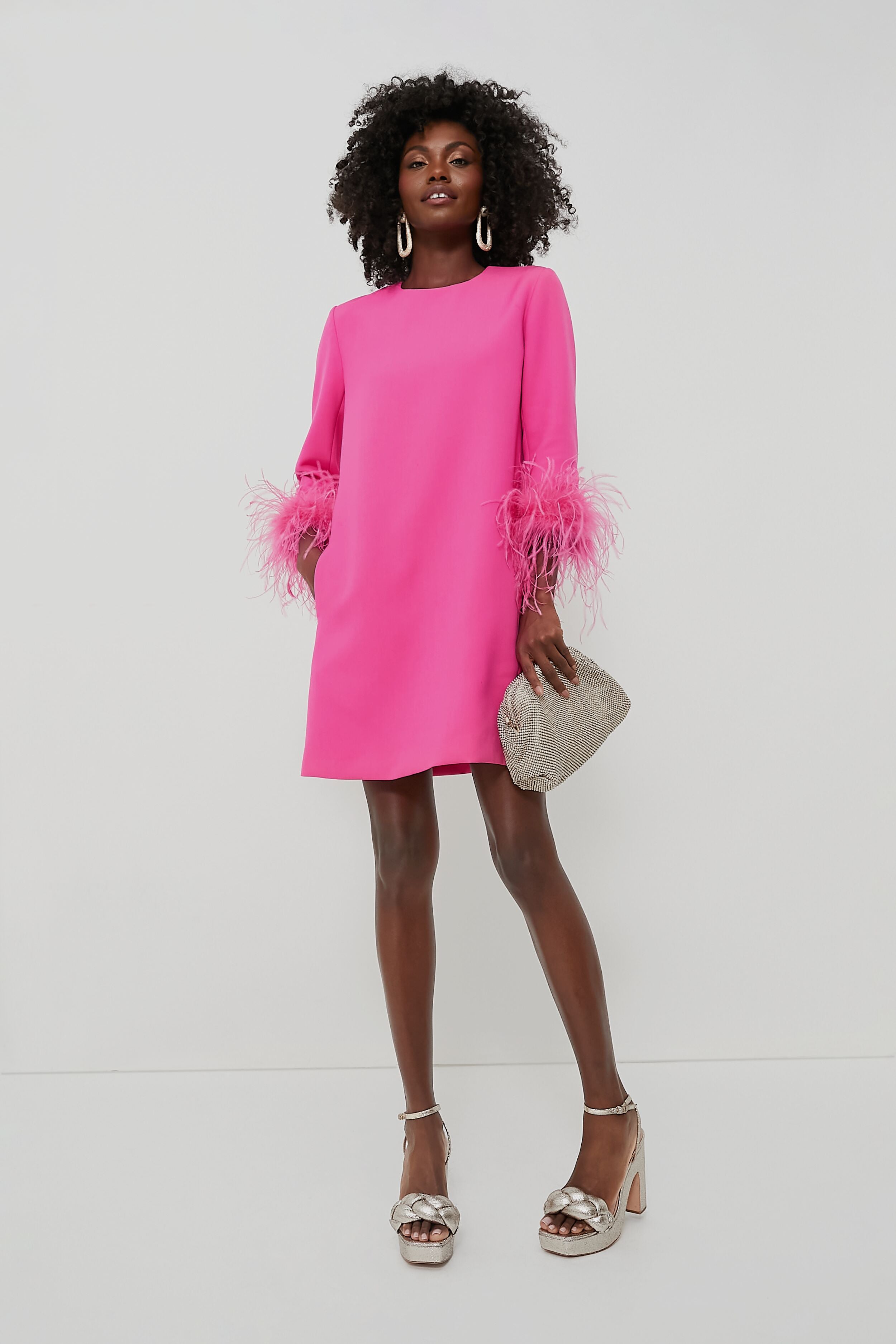 Hot Pink Feather Mod Mary Dress | Tuckernuck